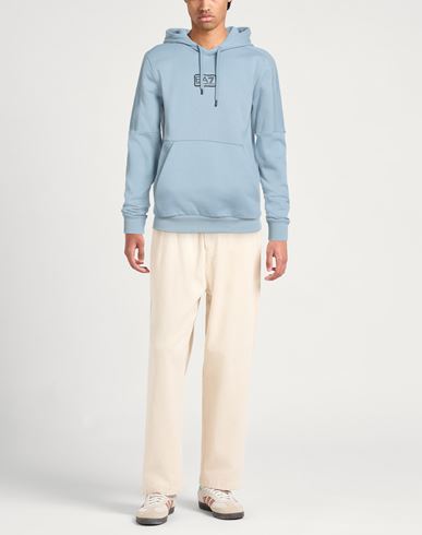 Man Sweatshirt Light blue Size M Cotton, Polyester