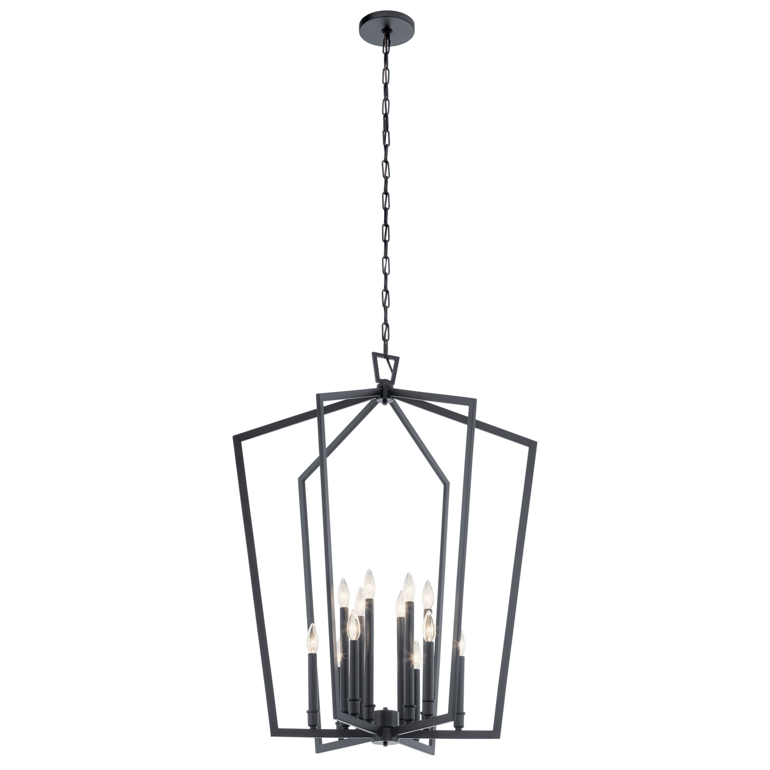 Abbotswell 8-Light Foyer Chandelier in Black