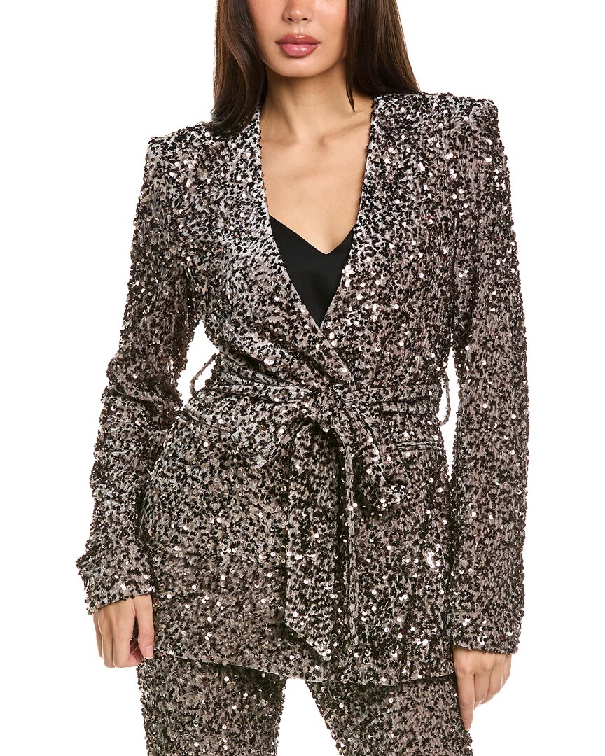 Badgley Mischka 여성 Velvet Sequin Blazer