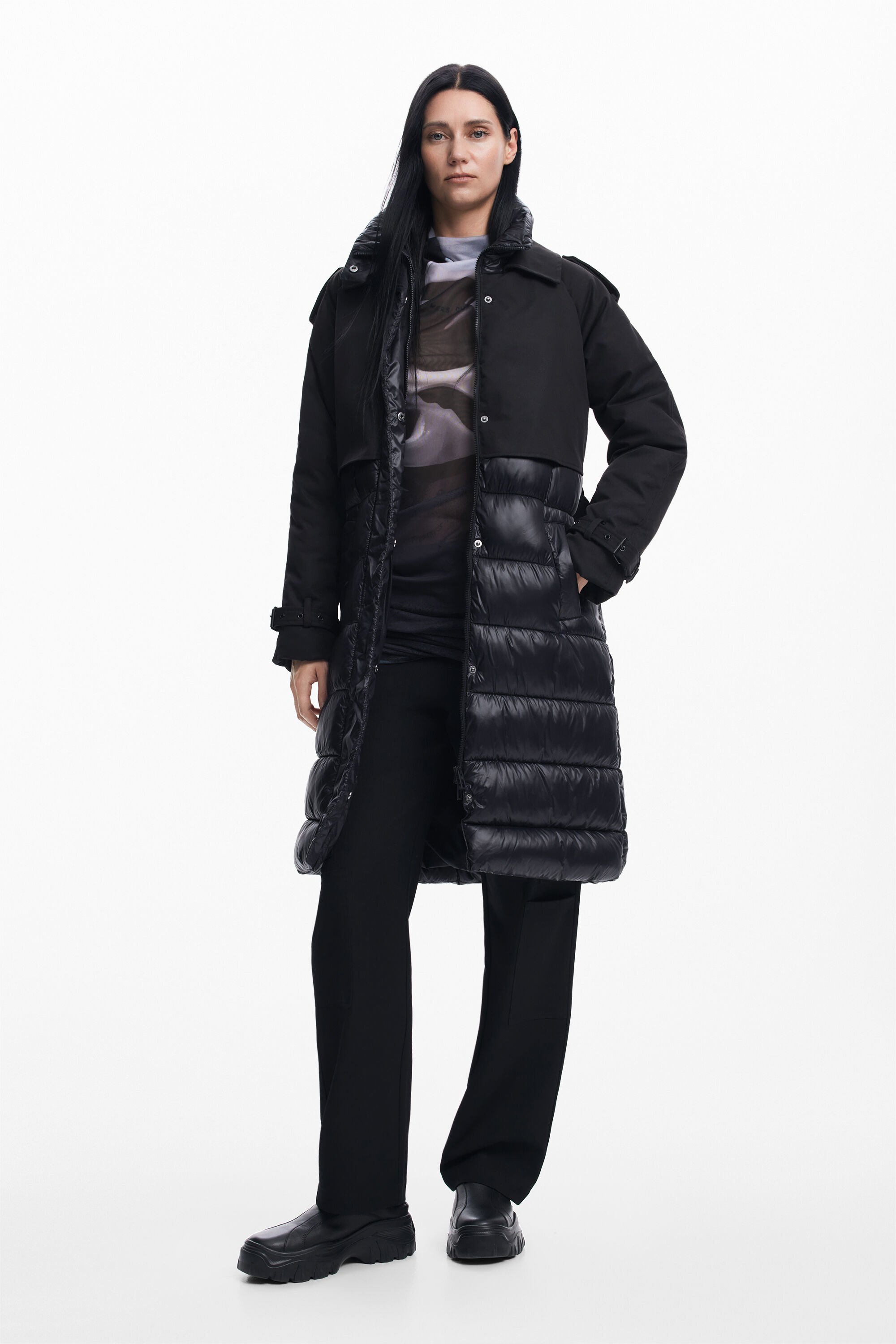 Combined padded coat