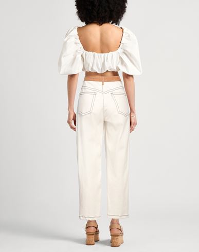 Marni Woman Jeans Cream Size 2 Cotton, Elastane