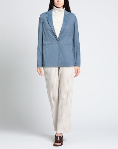 Woman Blazer Pastel blue Size L Viscose, Polyamide, Elastane