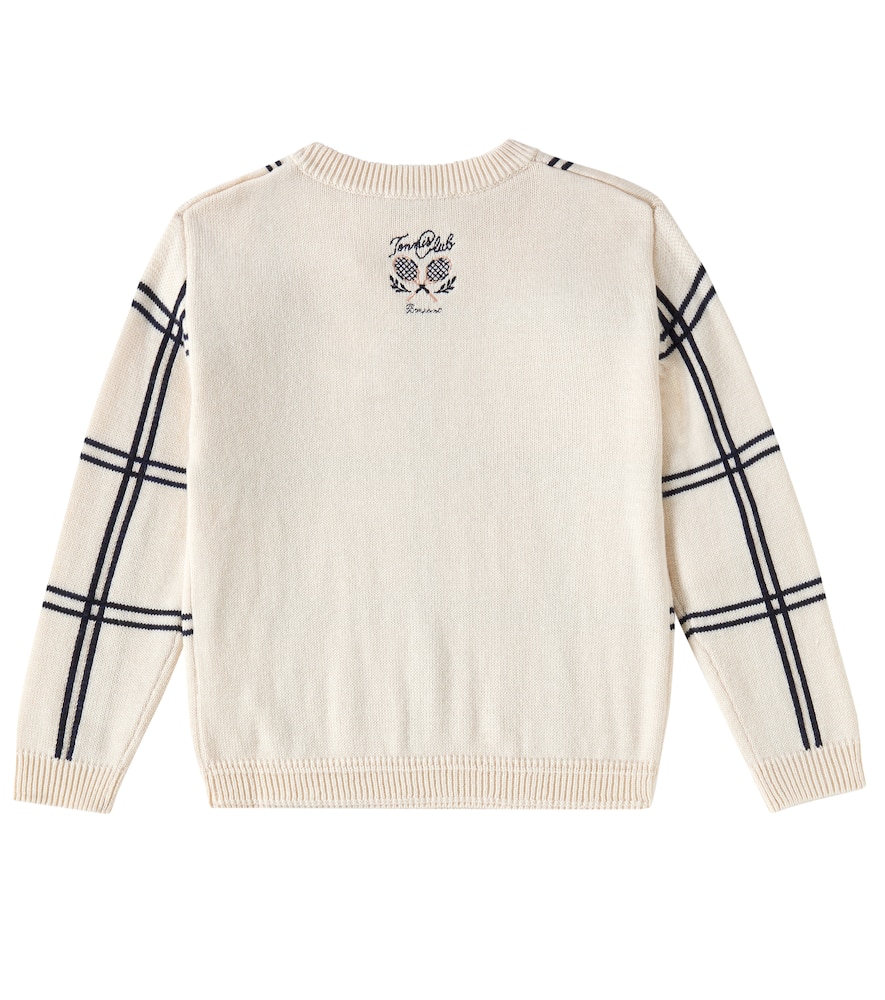 Bonpoint Erwin checked wool and cotton sweater