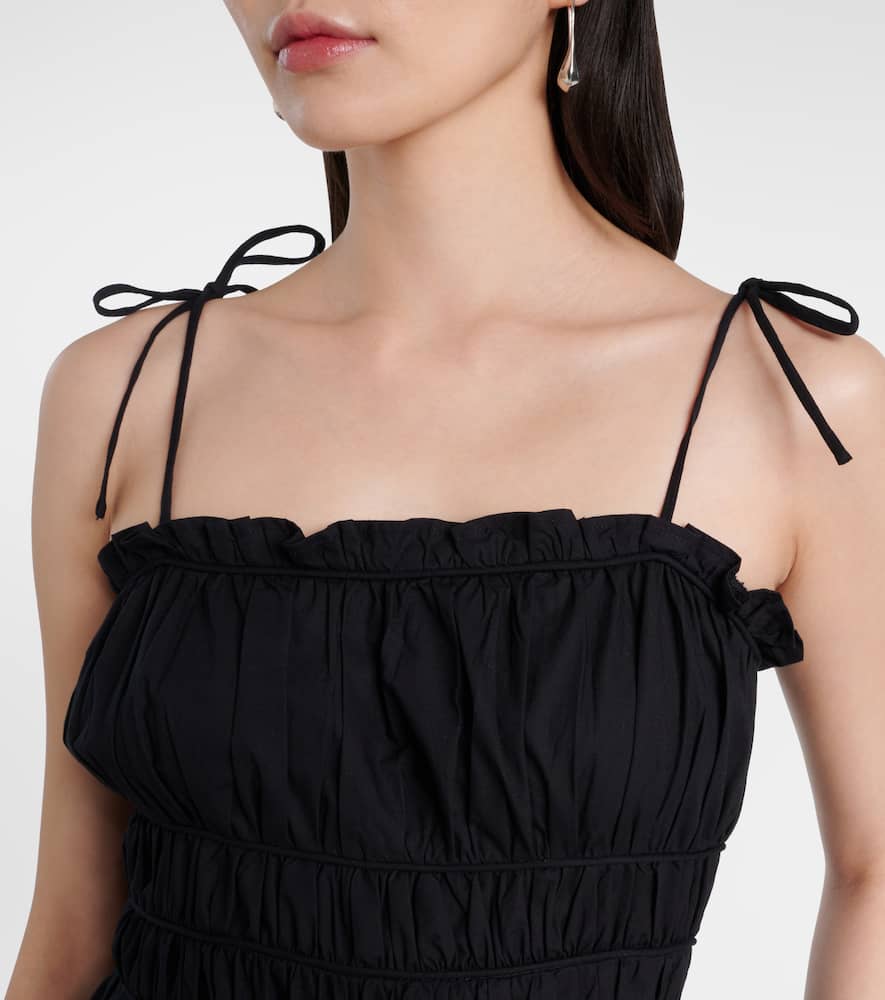 Ophelia smocked cotton midi dress