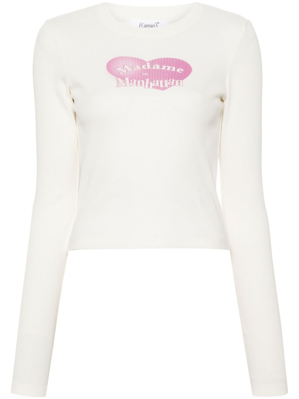 Slogan-print T-shirt - Neutrals