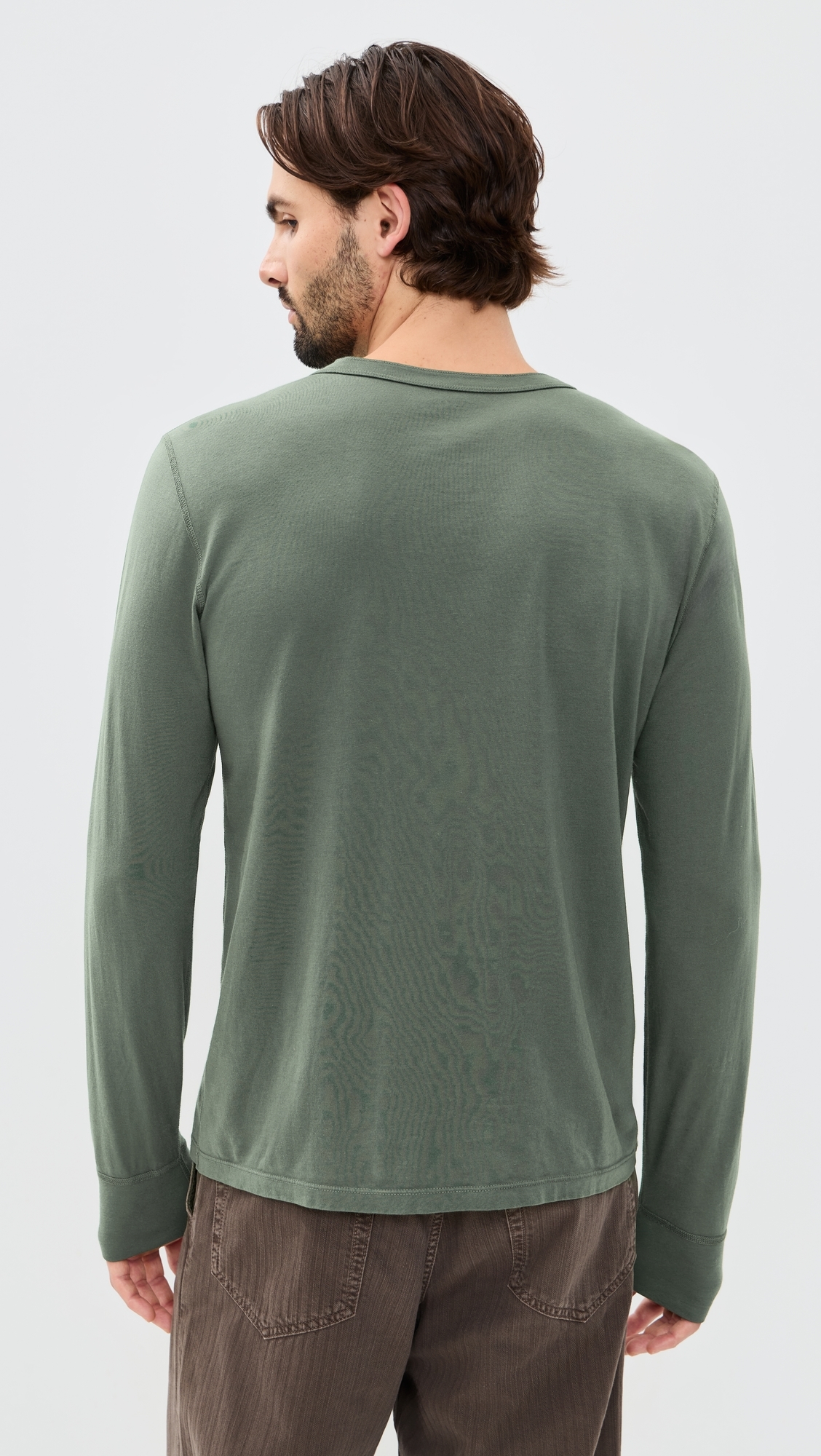 Long Sleeve Supima Jersey Henley Basil