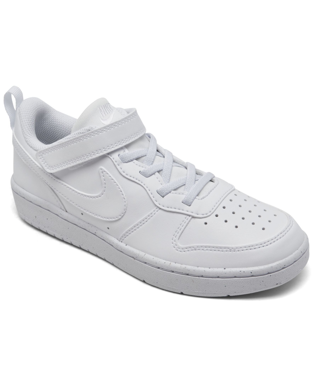 Little Kids Court Borough Low Recraft Adjustable Strap Casual Sneakers From Finish Line - White