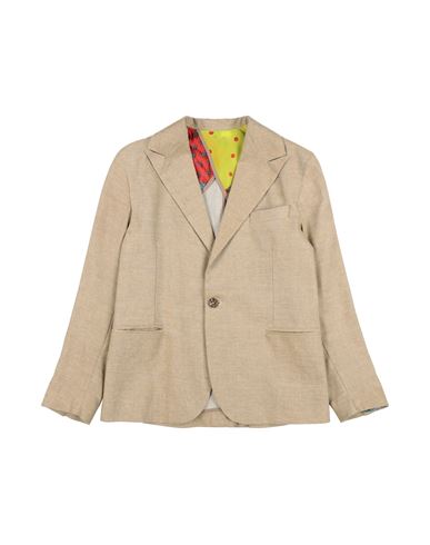 Kid Boy Blazer Beige Size 16 Linen, Viscose, Polyester