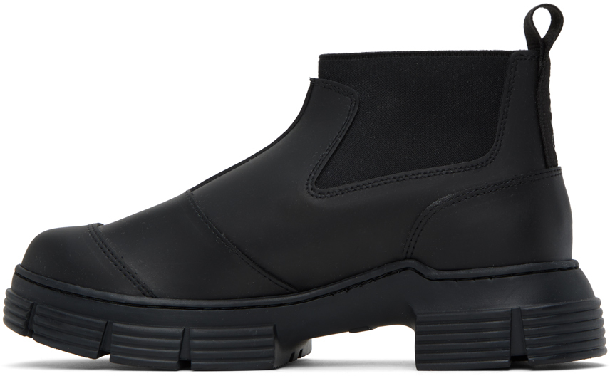 Black cropped city boots