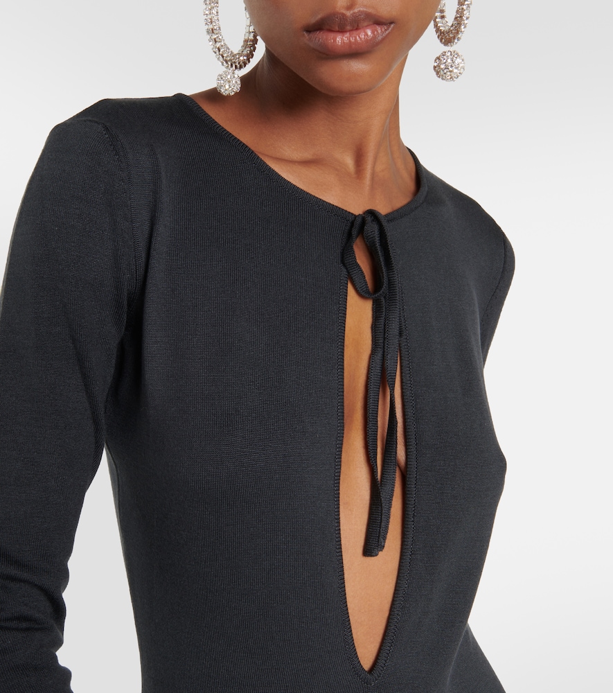 Cutout silk maxi dress