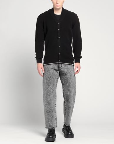 Man Cardigan Black Size L Acrylic, Wool