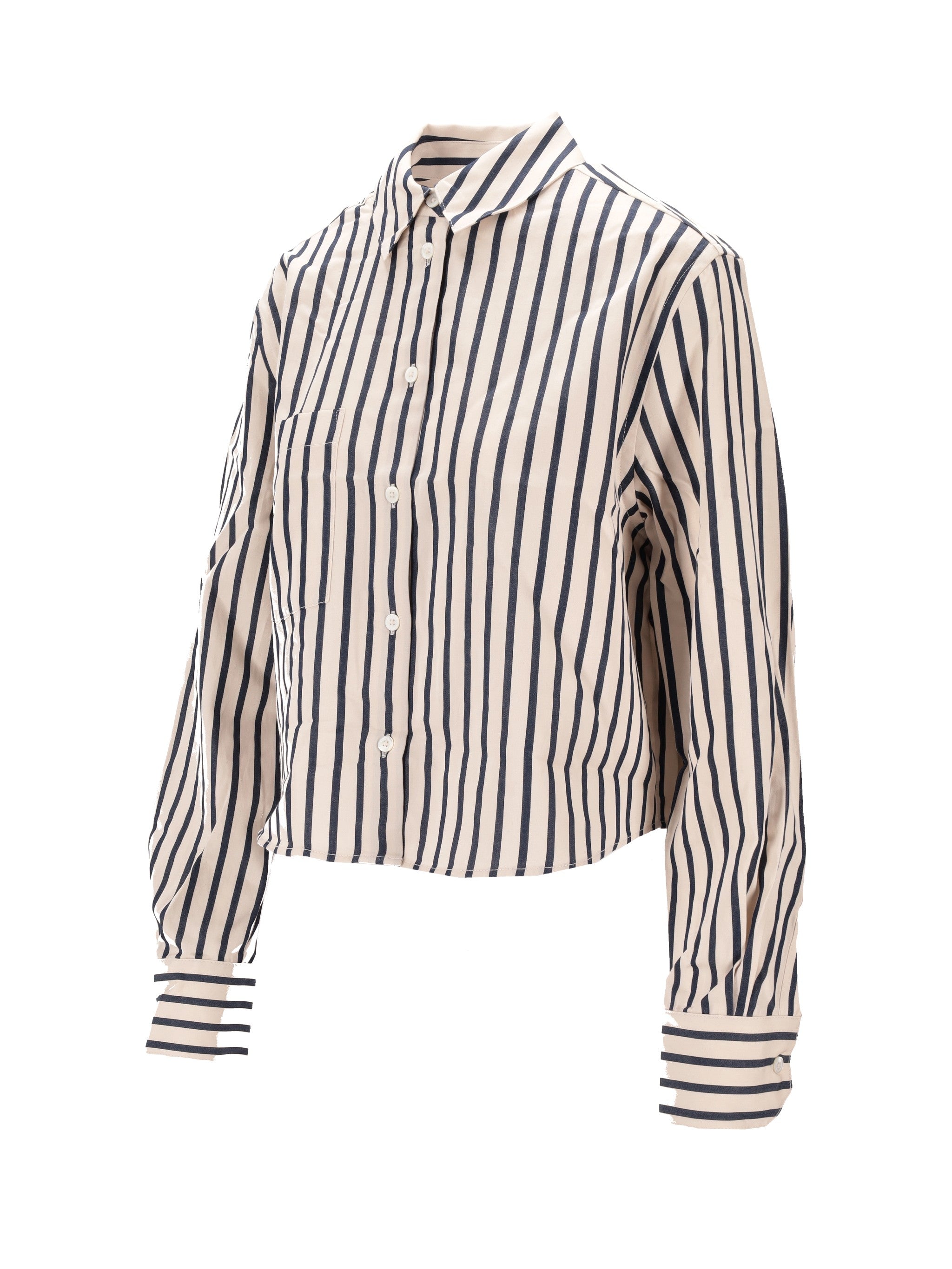 Anine Bing Essie Cropped Shirt Maritime Stripe