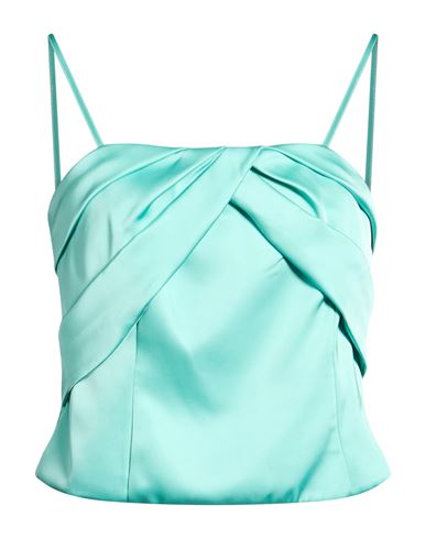 Woman Top Turquoise Size L Polyester, Elastane