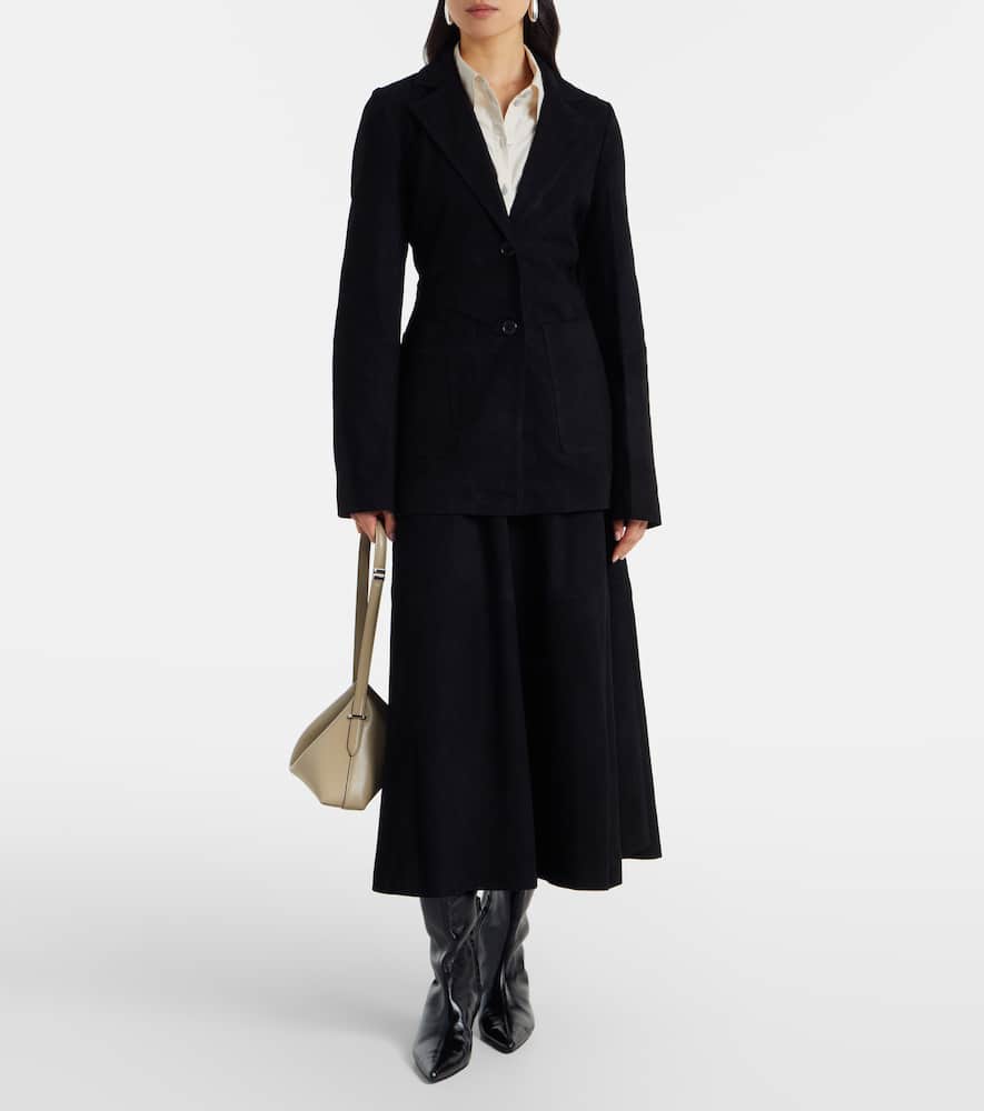 Róhe Suede midi skirt
