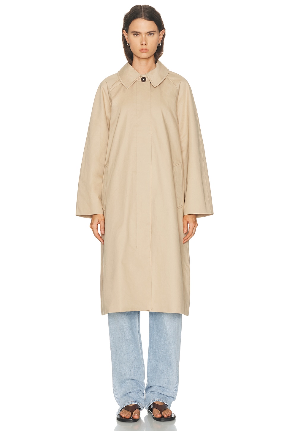 Varley Robyn Car Coat in Beige. L. Also in M