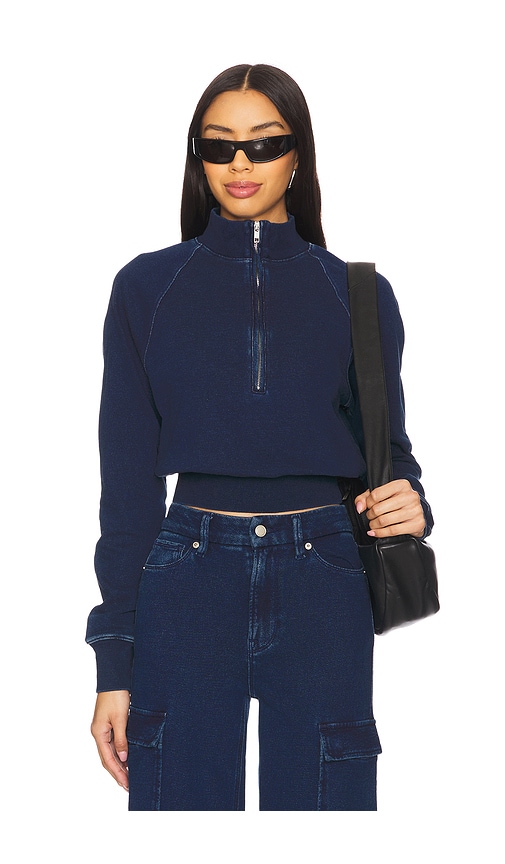 Good American Jeanius Mock Zip Pullover in Blue. -  XS also in 2X, 4X, 5X, L, M