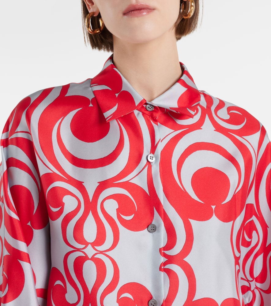 Printed silk twill shirt