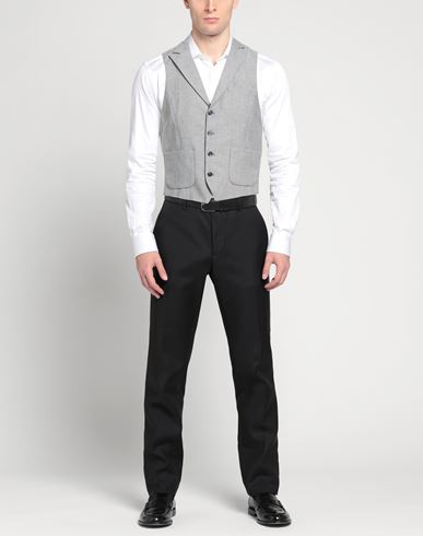 Man Tailored Vest Blue Size 36 Linen