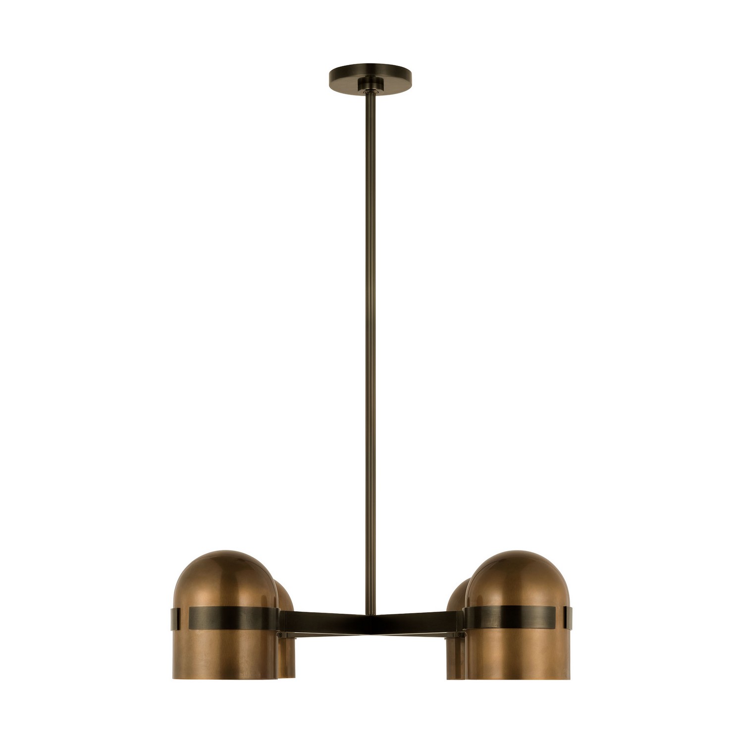 Octavia 4-Light LED Chandelier in Blackened Bronze with Bright Worn Bra