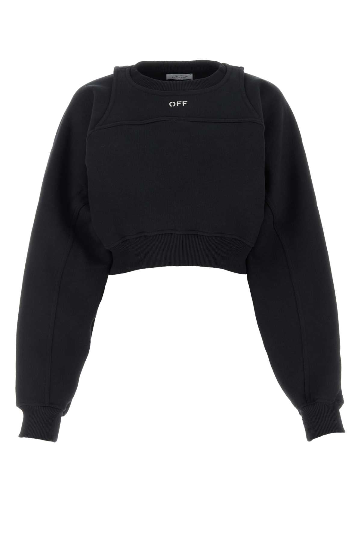 Logo-Embroidered Cotton Sweatshirt — Black