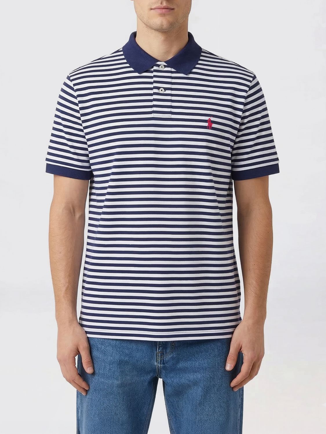 Polo Pony-embroidered polo shirt - White
