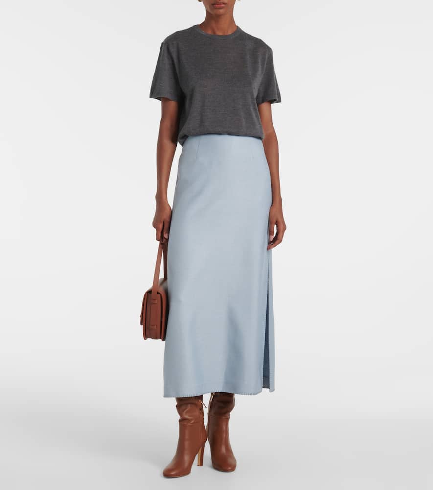 Gabriela Hearst Defina silk and wool midi skirt