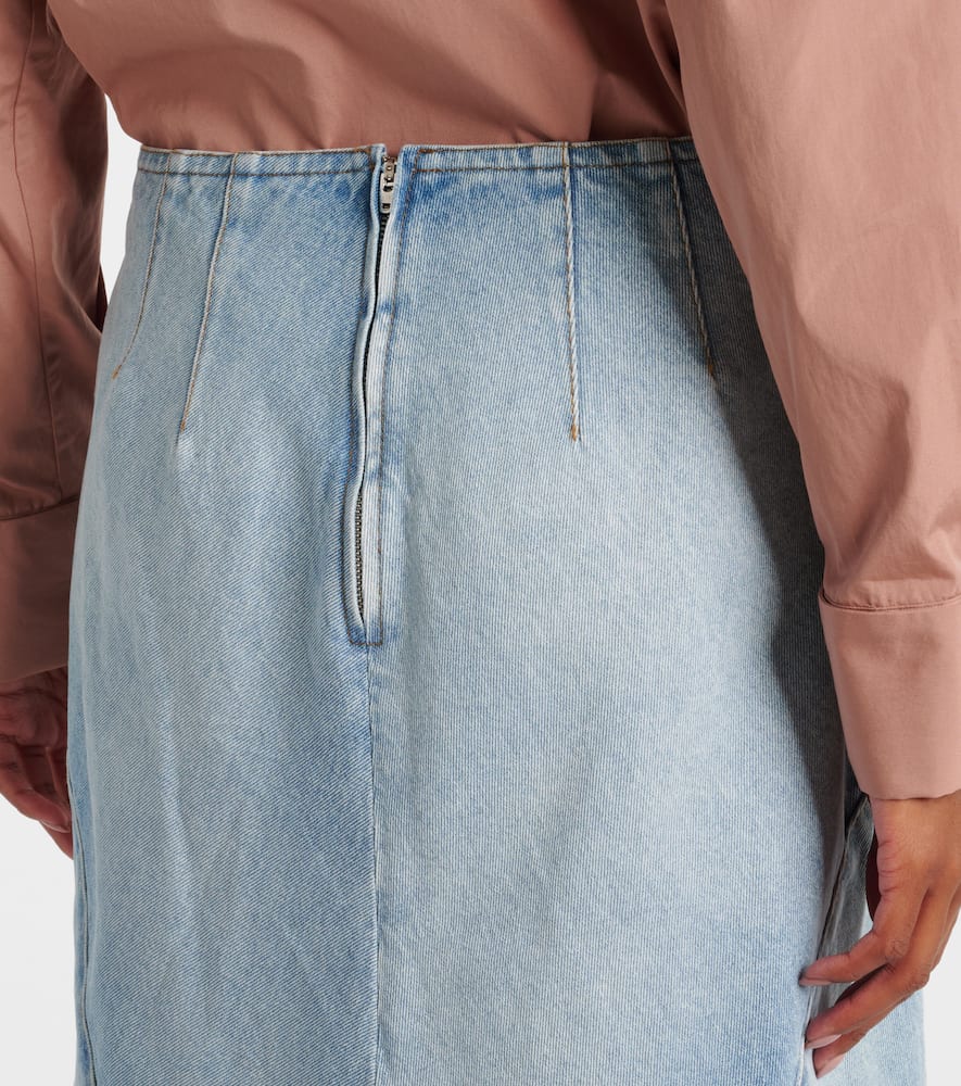 Denim midi skirt