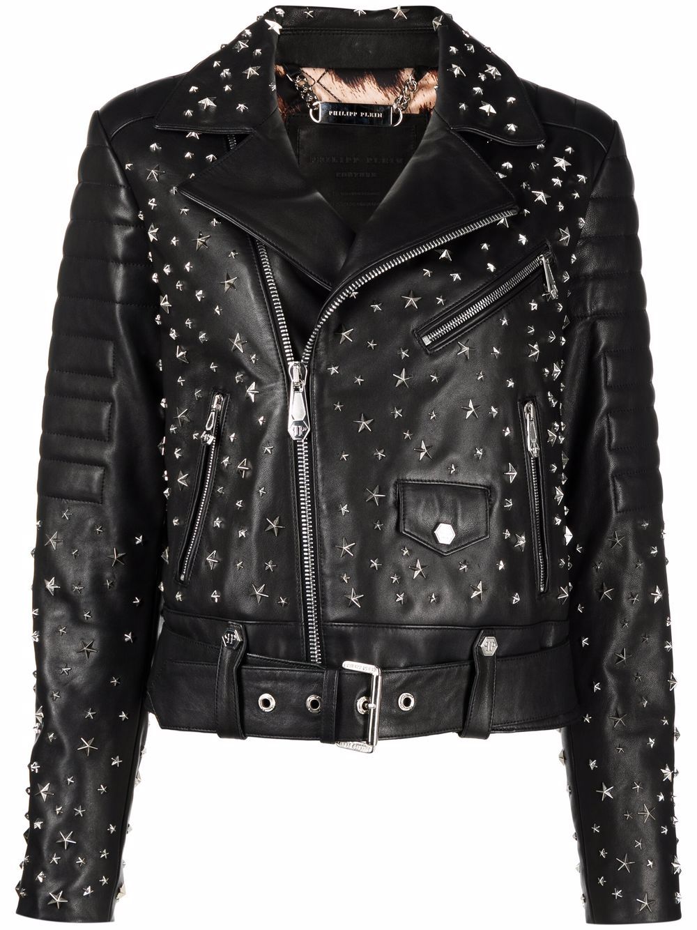 Star-studded biker jacket - Black