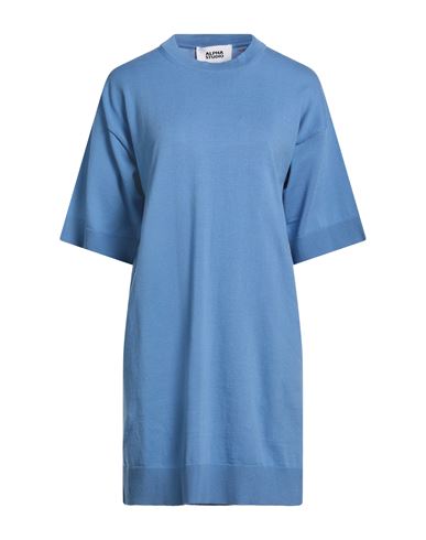 Woman Mini dress Light blue Size 4 Cotton