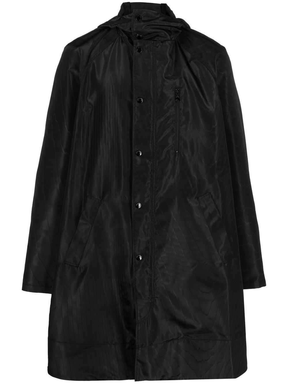 Hooded logo-print windbreaker - Black