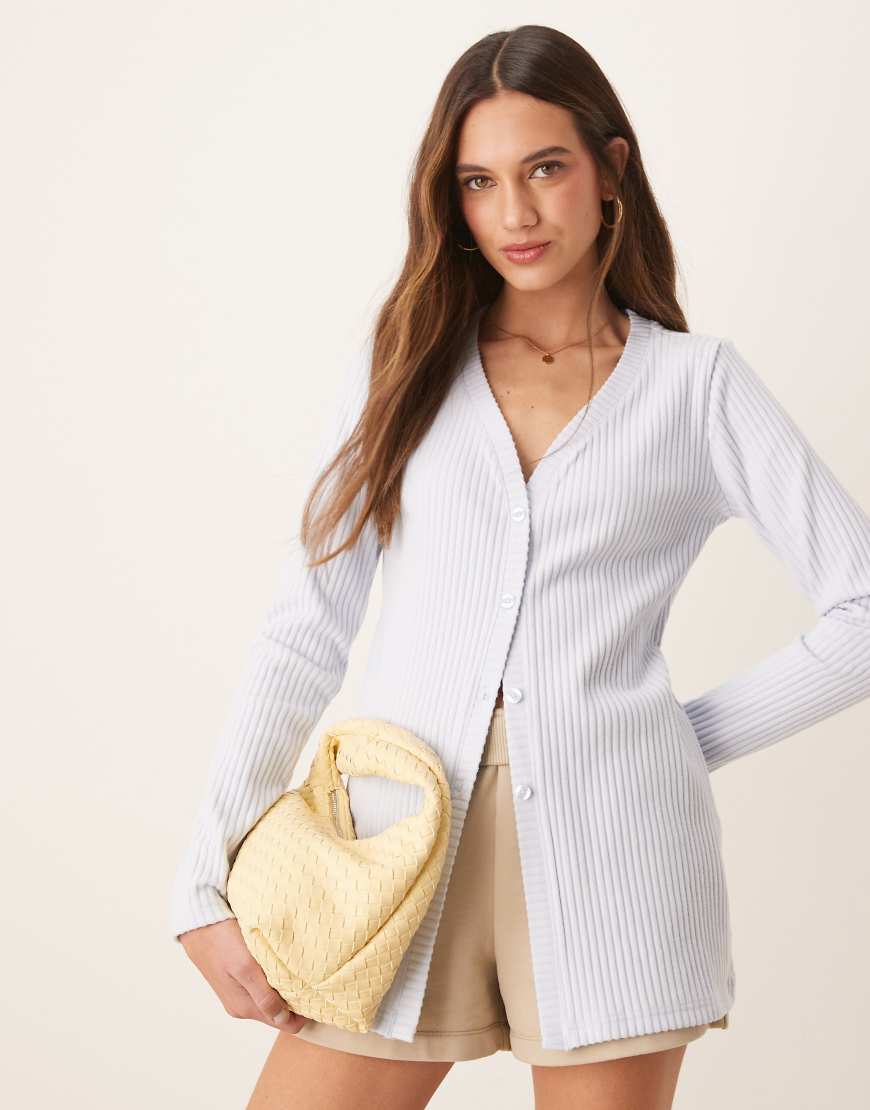 Nike Chill ribbed cardigan in light blue