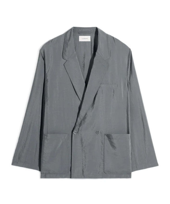 SOFT DOUBLE BREASTED JACKET IN DRY SILK