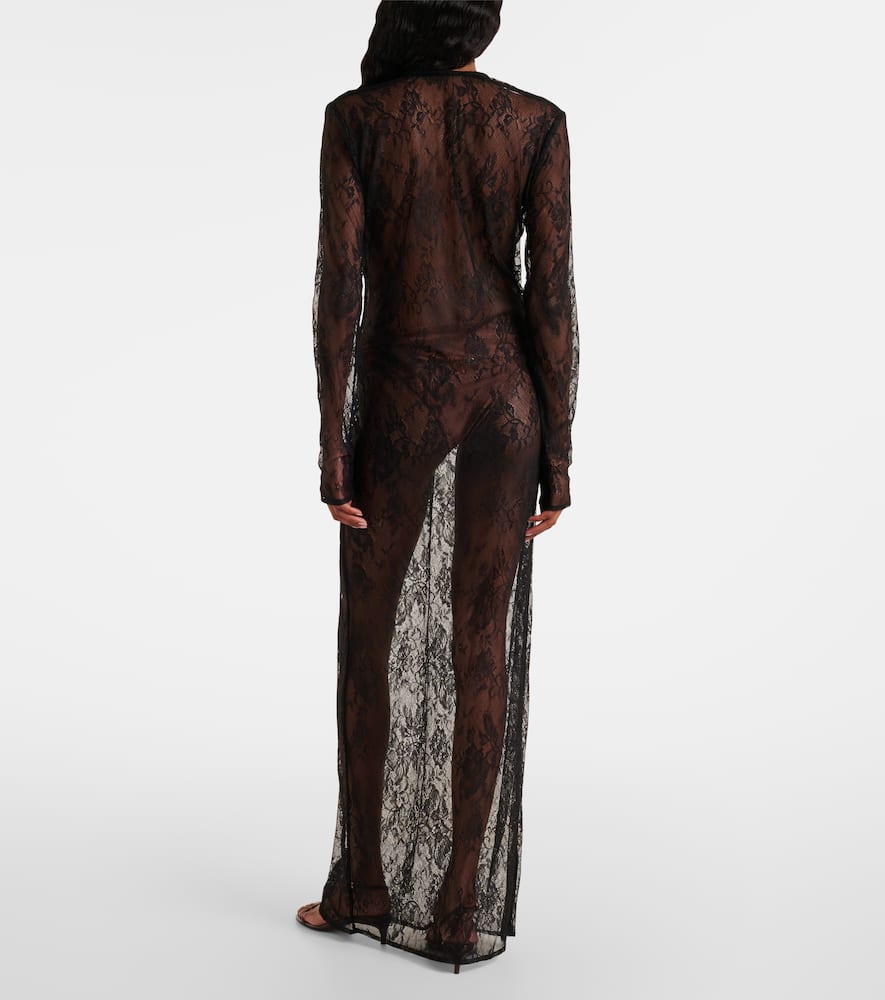 Sheer lace maxi dress