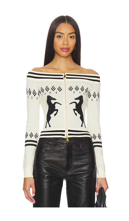 Understated Leather x REVOLVE Horse Girl Cardigan en Black,White. M. Also en L, S