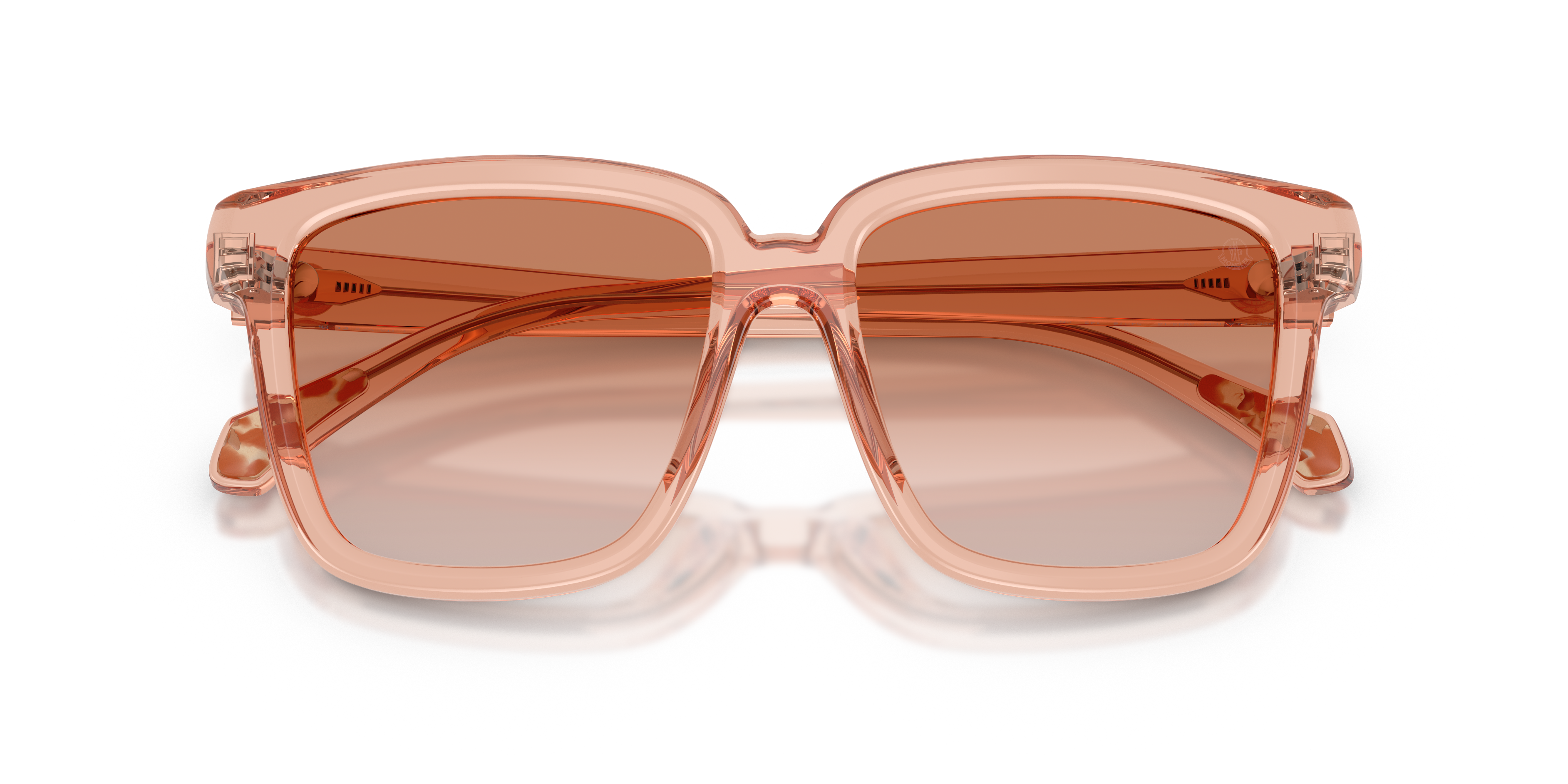Moncler Unisex Moncler ME6026 CLASICO 304513 Gafas de sol Acetato Rosa Marrón Pillow Normal Matizado