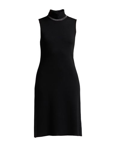 Woman Midi dress Black Size 6 Merino Wool