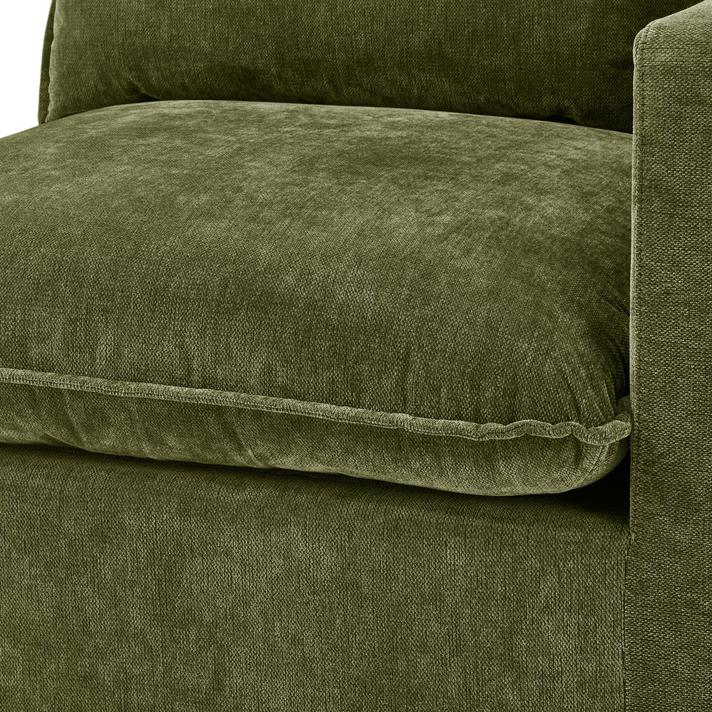 Furnitureboxuk Echo Linen-Look Fabric 3 Seater Modular Sofa In Green