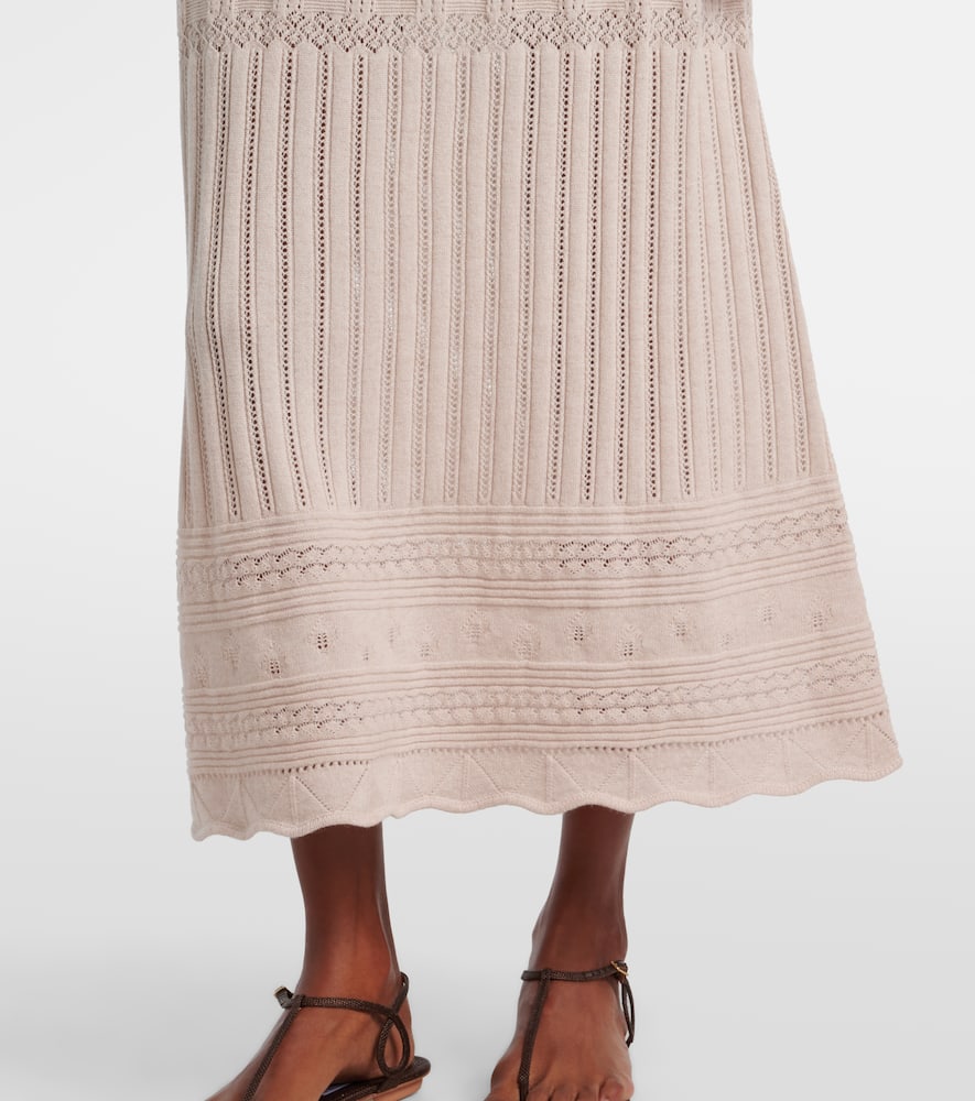 Rythmee pointelle wool and cashmere midi skirt