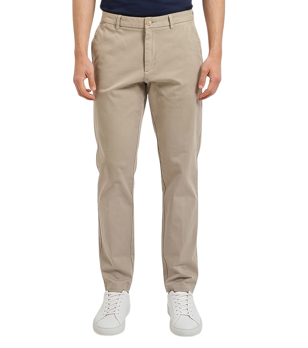 Beige Slim Chinos Pants