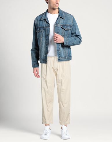 Man Pants Cream Size 36 Cotton, Elastane