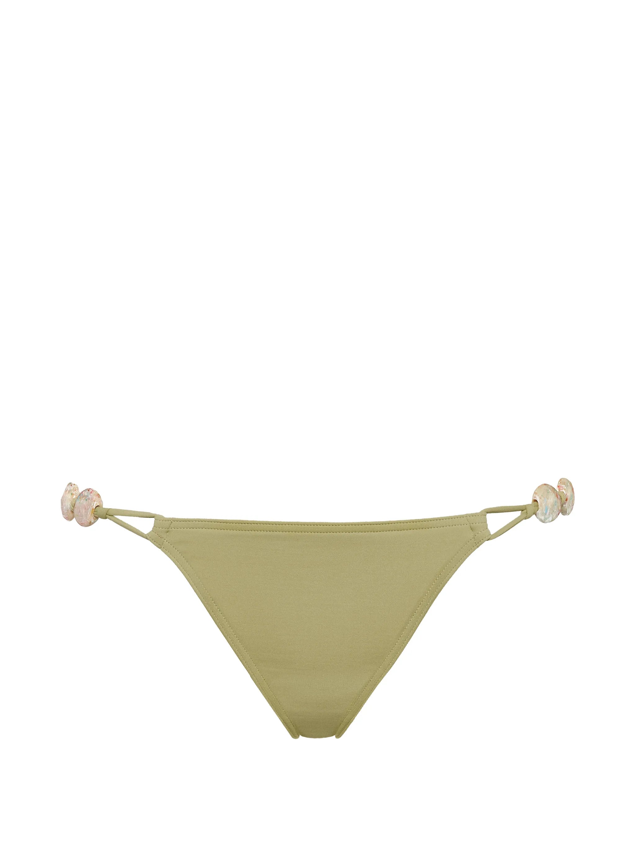 Beaded Straps Bikini Bottom — sage