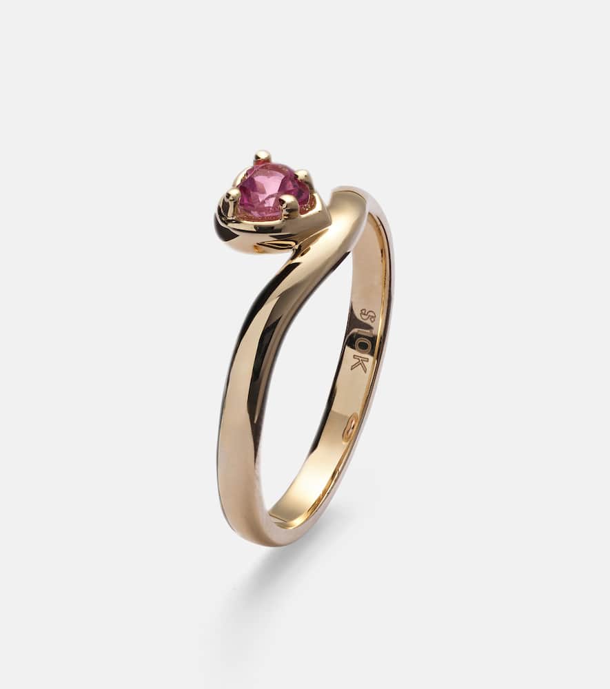 Sweetheart Bonbon Merge 10kt gold ring with tourmaline
