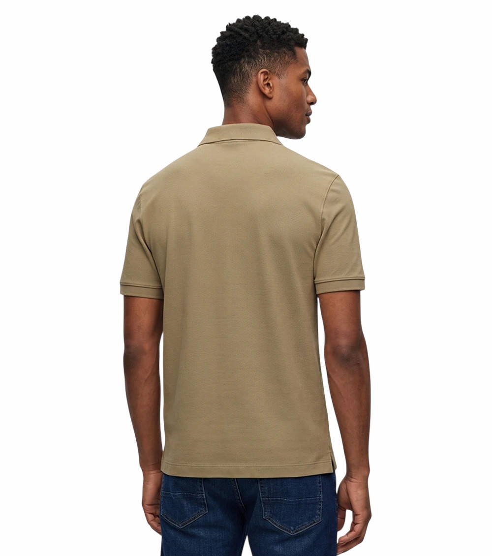 Brown Solid Shirt Collar Polo
