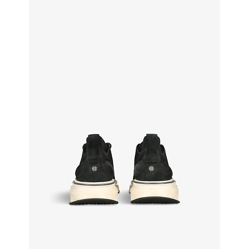 Mens Black ZerØgrand Wingtip Stitchlite Knitted Low-top Trainers 10