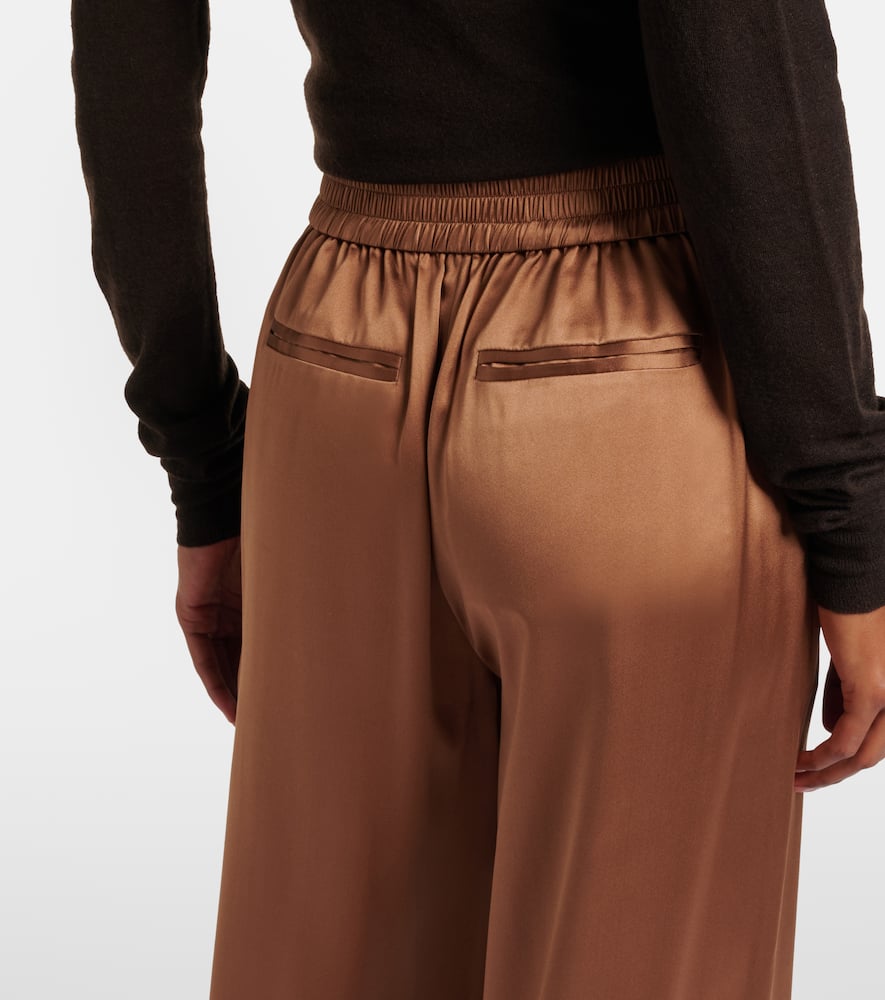 Dijon silk satin wide-leg pants