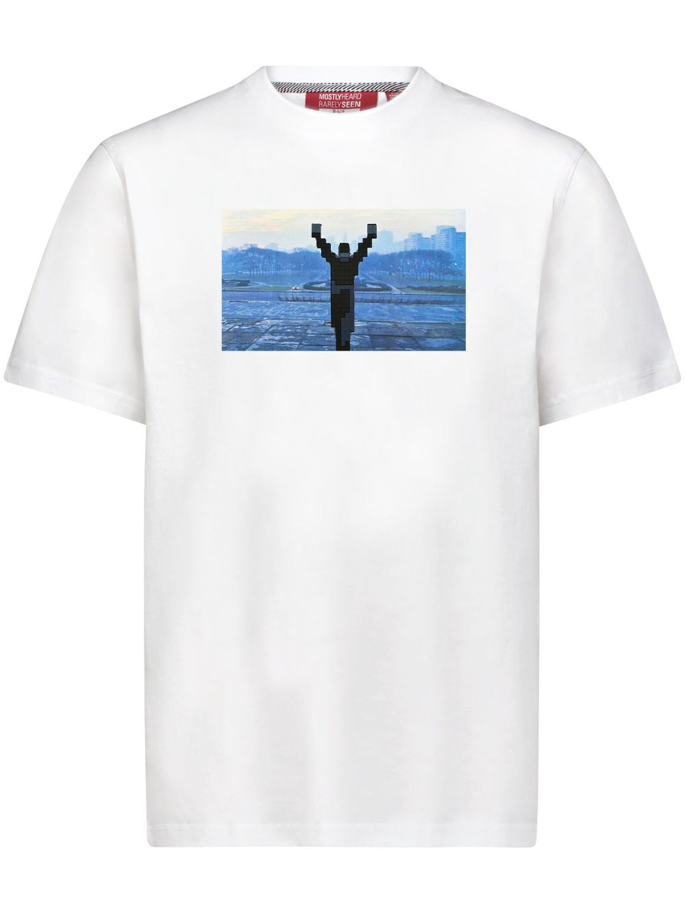 Victory 8-bit appliqué cotton t-shirt - White