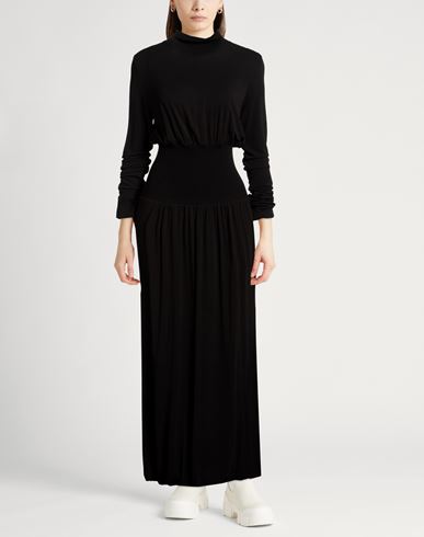 Woman Maxi dress Black Size L Viscose, Elastane, Polyamide