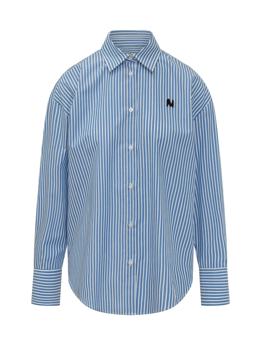 Blue Logo Stripes Shirt