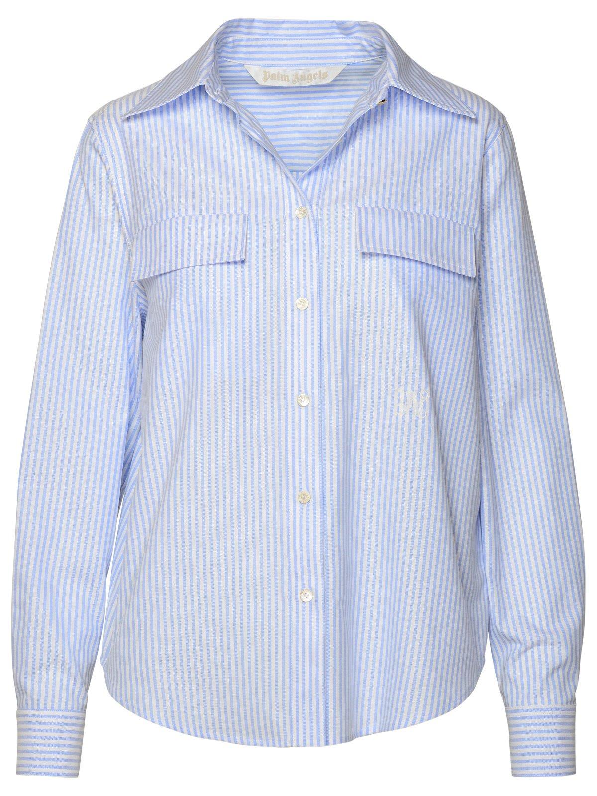 Stripe-pattern cotton shirt - Blue