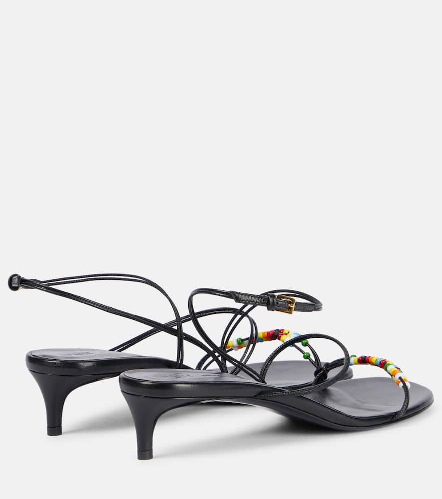 Khaite Loop 35 beaded leather sandals